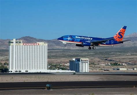 Caesars laughlin flights To continue the 2022 schedule, Caesars Entertainment will operate another Boeing 737 charter flight through its airline partner, Sun Country Airways, from Waterloo to Laughlin/Bullhead City as part of its Caesars Rewards Air® program